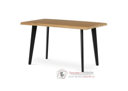 HT-F4413 OAK, jídelní stůl 130x80cm, černý lak / dub divoký