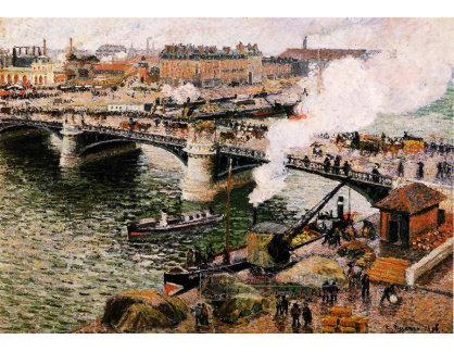 VCP-262 Camille Pissarro - Pont Boieldieu v Rouen, sychravé počasí