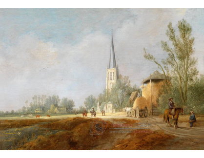 KO VI-258 Pieter de Neyn - Pohled na obec Voorschoten s kostelem