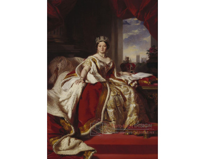 PORT-171 Franz Xavier Winterhalter - Portrét královny Viktorie v korunovačních šatech