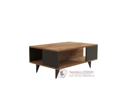 YUKA, konferenční stolek 90x60cm, ořech / černá