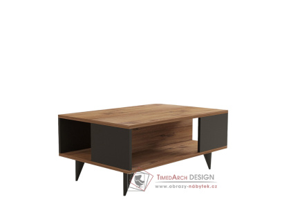 YUKA, konferenční stolek 90x60cm, ořech / černá