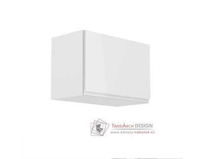 AURORA, horní kuchyňská skříňka G60K, bílá / bílý lesk