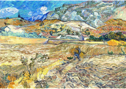 VR2-267 Vincent van Gogh - Pšeničné pole s rolníkem za nemocnicí Saint-Paul