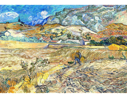 VR2-267 Vincent van Gogh - Pšeničné pole s rolníkem za nemocnicí Saint-Paul