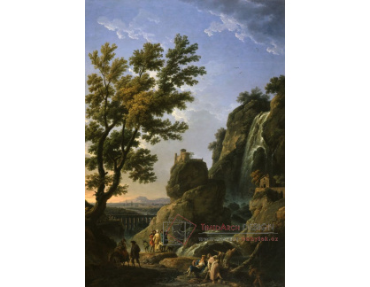 XV-342 Claude-Joseph Vernet - Krajina s vodopádem a postavami