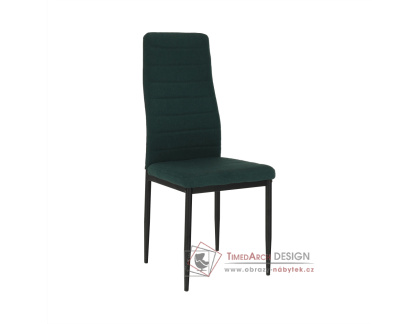 COLETA NOVA, jídelní židle, černá / látka smaragdová