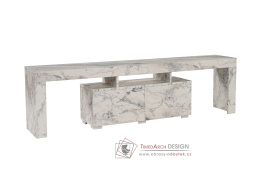 ENCLAVE, televizní stolek 2-dveřový, bílý mramor