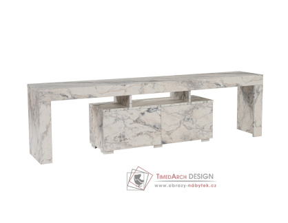 ENCLAVE, televizní stolek 2-dveřový, bílý mramor