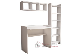 MATILDA, psací stůl s regálem, bílá