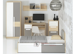 REPENS, sestava nábytku do dětského pokoje 2, buk fjord / bílá / šedá