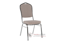 ZINA 3 NEW, jídelní židle, chrom / látka béžová vzor