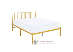 ZAHARA, kovová postel 160x200cm, zlatý lak