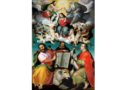 XV-240 Bartolomeo Passerotti - Korunovace Panny Marie se svatými Lukášem, Dominikem a Janem Evangelistou