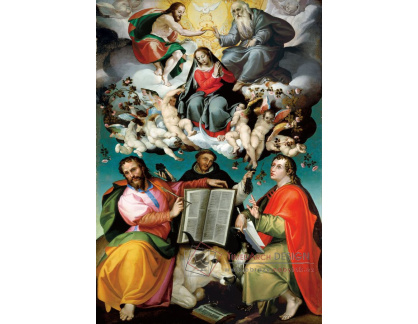 XV-240 Bartolomeo Passerotti - Korunovace Panny Marie se svatými Lukášem, Dominikem a Janem Evangelistou
