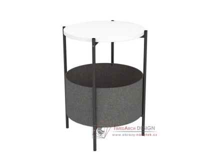 BANDE, konferenční stolek pr. 43 cm, černá / bílá