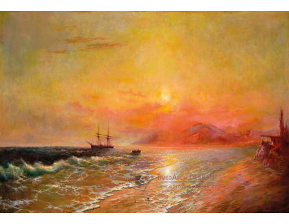 A-1847 A. Frandetti - Západ slunce na krymském pobřeží