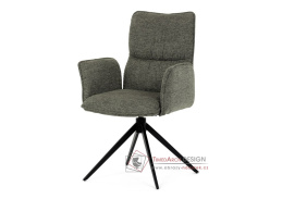 DCH-D1328 GRN2, jídelní otáčecí křeslo, černá / látka zelená