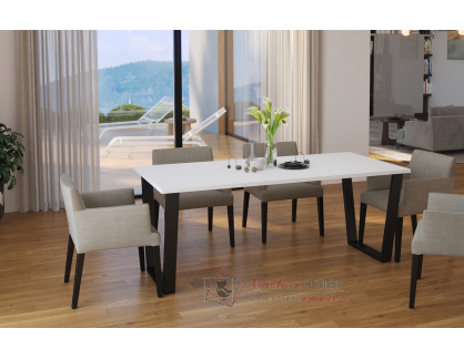 KAISARA, jídelní stůl 138x90cm, černá / bílá