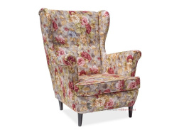 LORD, čalouněné křeslo, wenge / látka vzor WM25