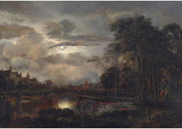 A-1879 Aert van der Neer - Měsíční krajina s mostem