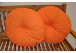 Polštář kulatý velký oranžový set 2 kusy