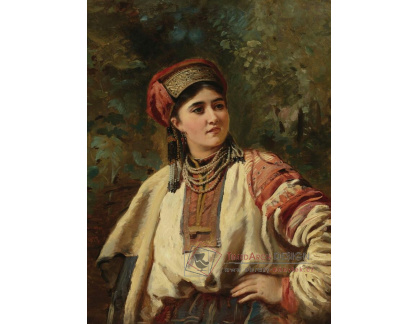 PORT-375 Konstantin Makovsky - Portrét mladé dívky v kroji