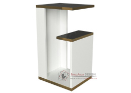 PEDRO, příruční stolek 35x29,5cm, bílá / marble