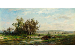 D-6558 Charles Francois Daubigny - Krávy u rybníka v Morvan