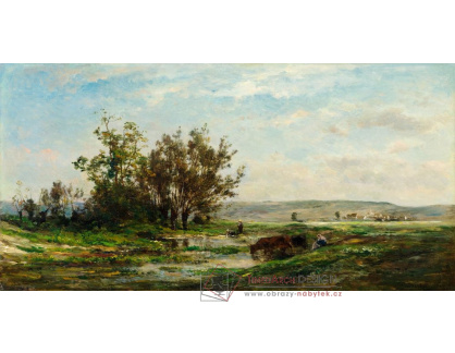 D-6558 Charles Francois Daubigny - Krávy u rybníka v Morvan