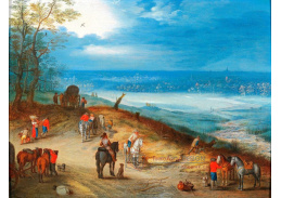 DDSO-1396 Jan Brueghel - Obchodníci a cestující v rozsáhlé krajině
