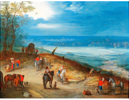 DDSO-1396 Jan Brueghel - Obchodníci a cestující v rozsáhlé krajině