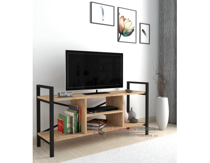 TRIER, televizní stolek, černá / borovice