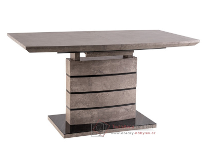 LEONARDO, jídelní stůl rozkládací 140x80cm, černá / beton