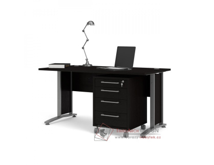 OFFICE 80400/35, psací stůl, silver grey / černá