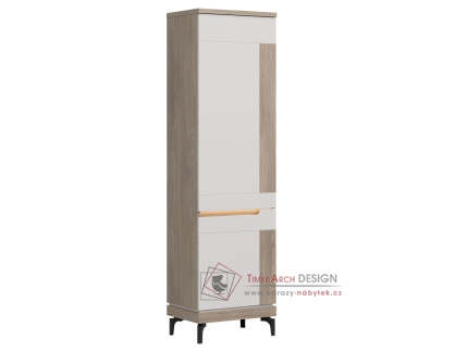 ASTON AN10, policová skříň 2-dveřová - pravá, dub cremona / kašmír