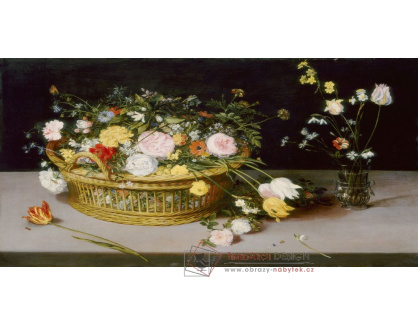 D-8362 Jan Brueghel - Květiny v košíku a váza