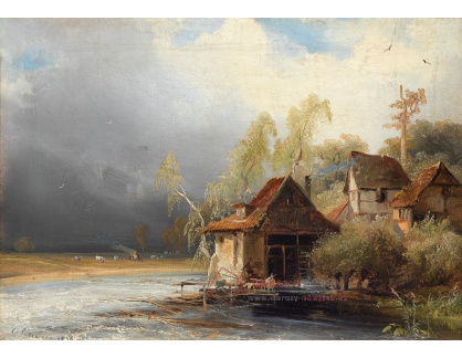 SO XVI-396 Caspar Johann Nepomuk Scheuren - Usedlost s rybářem