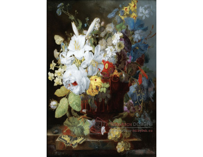 KO V-30 Pierre-Charles Duvivier - Zátiší s květinami a ovocem