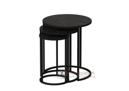 GLORIA, odkládací stolek - sada 3ks, černá