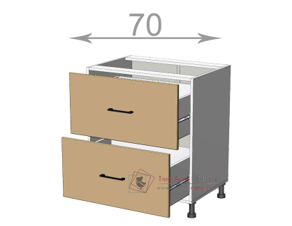 dolní skříňka se zásuvkami š.70, v.82, Modena LD11S7082, bílá/artwood