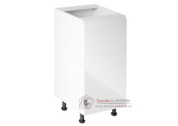 AURORA, dolní kuchyňská skříňka D40 - pravá, bílá / bílý lesk