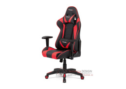 KA-F03 RED, kancelářská židle, ekokůže černá + červená