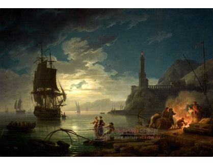 A-2003 Claude Joseph Vernet - Pobřežní scéna za svitu měsíce