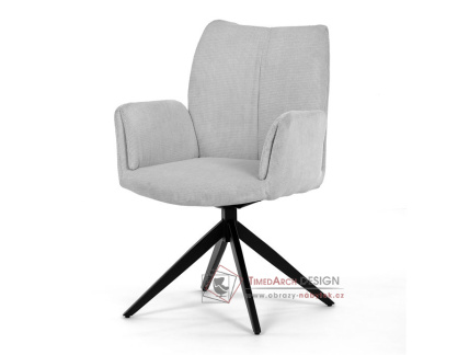 HC-993 WT2, jídelní otočné křeslo, černá / látka bílá