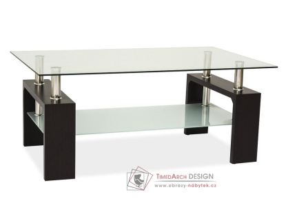 LISA BASIC II, konferenční stolek, wenge / sklo