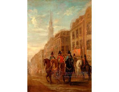KO V-342 William Hogarth - Průvod Karla II v Cheapside