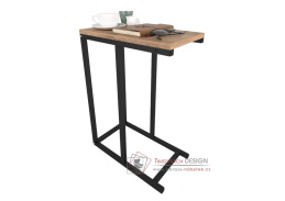 LANDEN, odkládací příruční stolek, černá / borovice