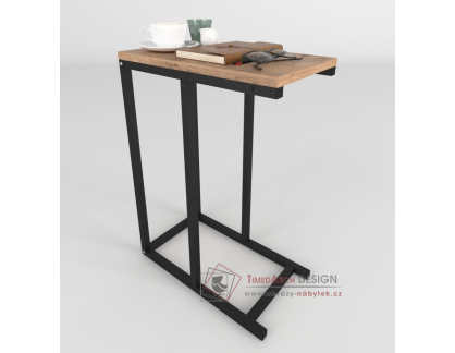 LANDEN, příruční stolek, černá / borovice