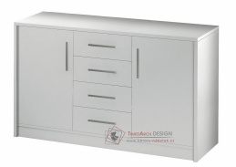GENEWA 2, komoda 2-dveřová se 4-mi zásuvkami, bílá